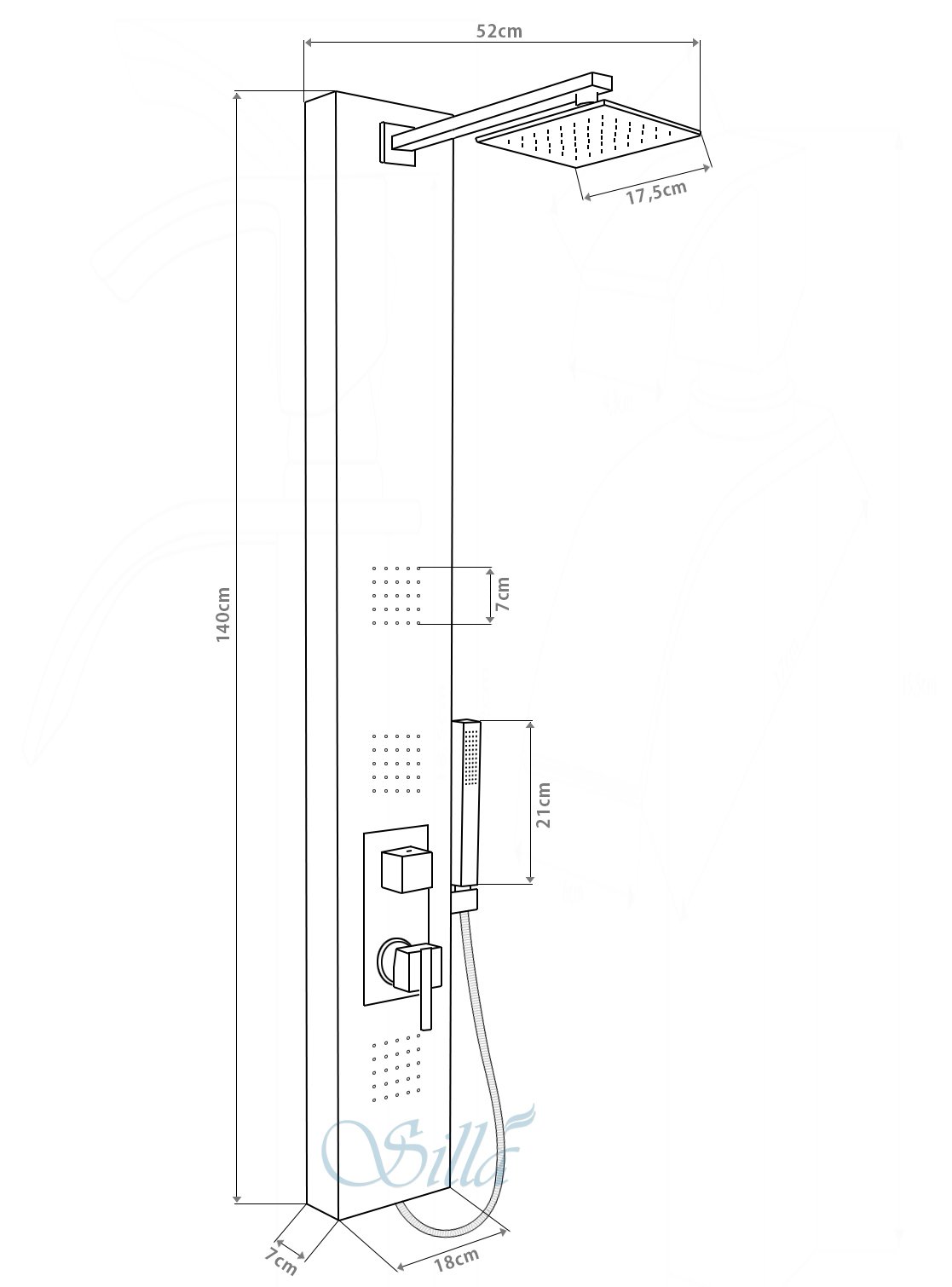 Sprchový panel 9819 černý