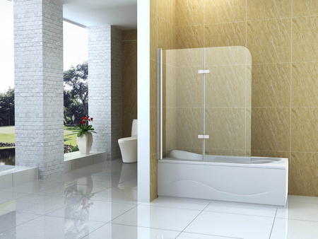 DVOUKŘÍDLÁ VANOVÁ ZÁSTĚNA MARION 80X140 POHYBLIVÁ CHROMOVÁ