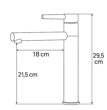 UMYVADLOVÁ BATERIE GIO VYSOKÁ OTOČNÁ S-1084BG ČERNÁ