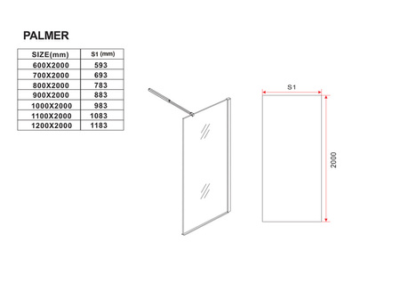 SPRCHOVÁ STĚNA WALK-IN 2-DÍLNÁ 120x30x200 PRŮHLEDNÁ CHROMOVÁ