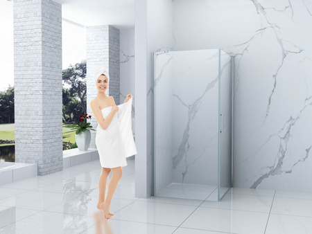 SPRCHOVÝ KOUT FRANKLIN ČTVERCOVÝ TRANSPARENTNÍ - 100X100X190 CHROM