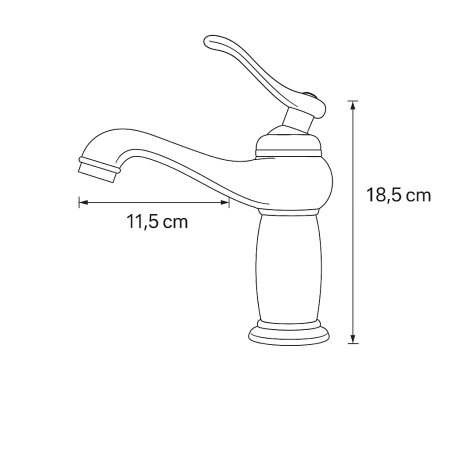 UMYVADLOVÁ BATERIE LORENZA STOJÍCÍ NÍZKÁ RETRO S-1155V STARÉ ZLATO