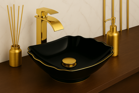 UMYVADLOVÁ BATERIE CASCADE VYSOKÁ S-1001GD ZLATÁ