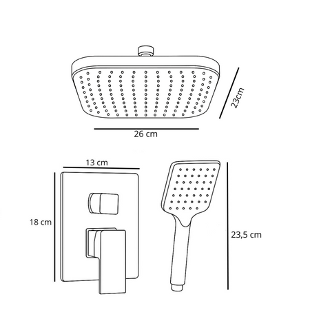 PODOMÍTKOVÁ SPRCHOVÁ SOUPRAVA BASILIO S-1103 V4 ČERNÁ