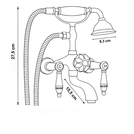 VANOVÁ BATERIE PALOMA NÁSTĚNNÁ RETRO S-1126 STARÉ ZLATO