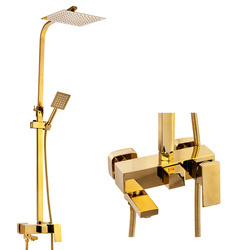 SPRCHOVÝ SET NÁSTĚNNÝ CUBO S-1067G ZLATÝ