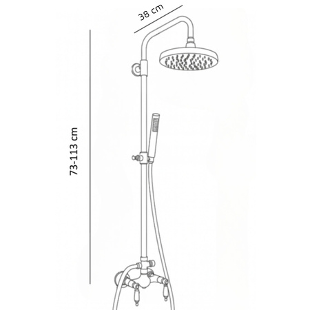 SPRCHOVÁ SOUPRAVA NÁSTĚNNÁ RETRO PALOMA S-1198G ZLATO