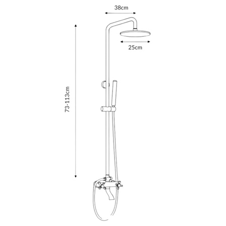 SPRCHOVÁ SOUPRAVA NÁSTĚNNÁ RETRO CAMILLA S-1197 CHROM