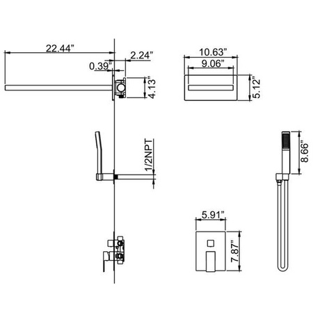 PODOMÍTKOVÁ SPRCHOVÁ SADA ENZO S-1101 CHROM