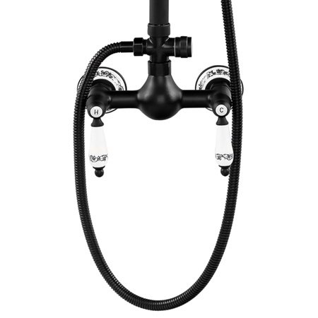 SPRCHOVÁ SOUPRAVA NÁSTĚNNÁ RETRO PALOMA S-1198B ČERNÁ