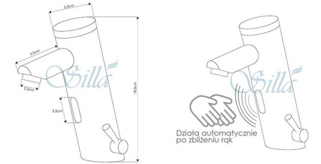BEZDOTYKOVÁ UMYVADLOVÁ BATERIE SE SNÍMAČEM S-1016 CHROM