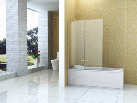 DVOUKŘÍDLOVÁ VANOVÁ ZÁSTĚNA GARETT 100X150 FIX ZLATÝ KARTÁČOVANÝ