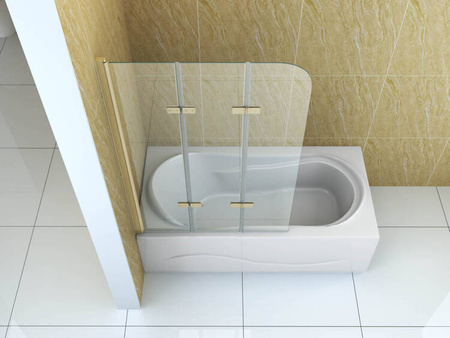 MARION SPRCHOVÁ ZÁSTĚNA 3-DÍLNÁ 120X140 POHYBLIVÁ ZLATÁ KARTÁČOVANÁ