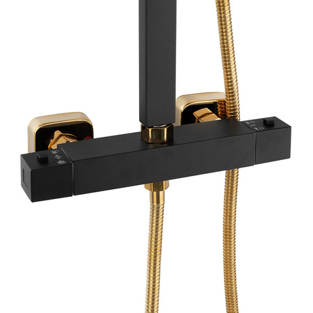 SPRCHOVÁ SADA NÁSTĚNNÁ S TERMOSTATEM S-1164BG ČERNÁ/ZLATÁ
