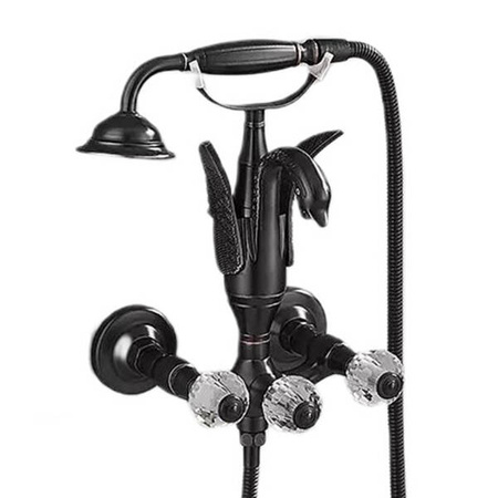 NÁSTĚNNÁ VODOVODNÍ BATERIE SWENNA RETRO S-1177B ČERNÁ