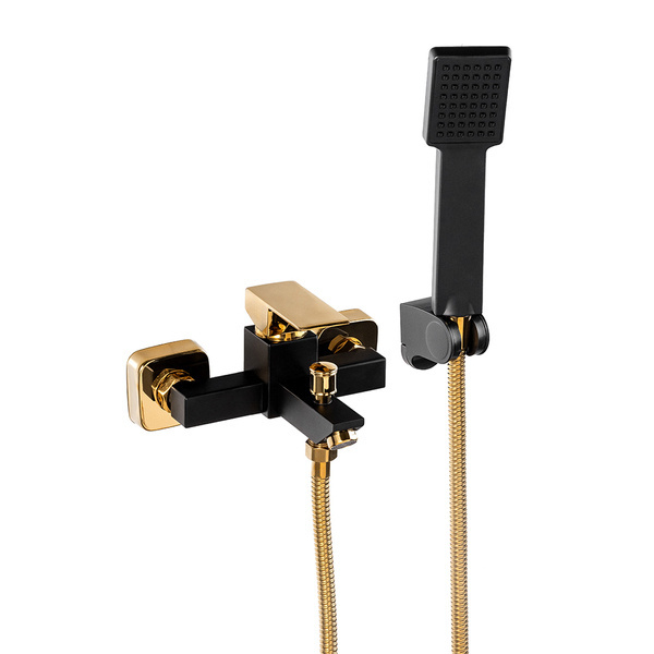 NÁSTĚNNÁ VODOVODNÍ BATERIE CUBO S-1176BG ČERNÁ/ZLATÁ