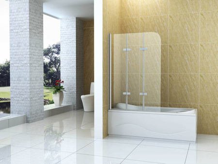 SPRCHOVÁ ZÁSTĚNA MARION 3-DÍLNÁ 120X140 POHYBLIVÁ CHROMOVÁ