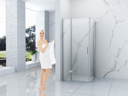 SPRCHOVÝ KOUT WILSON ČTVERCOVÝ TRANSPARENTNÍ - 80X80X190 CHROM