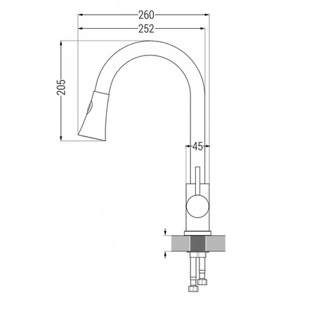 KUCHYŇSKÁ BATERIE DŘEZOVÁ SEM-2102 ZLATÁ