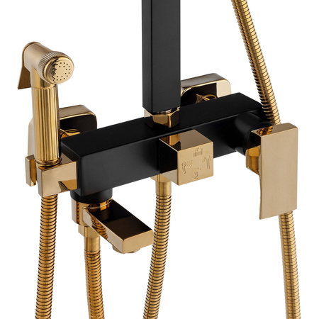SPRCHOVÁ SOUPRAVA NÁSTĚNNÁ CUBO S-1067BG ČERNÁ/ZLATÁ