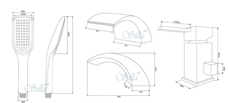 TŘÍOTVOROVÁ VANOVÁ BATERIE CASCADE NA OKRAJ VANY S-1169G ZLATÁ