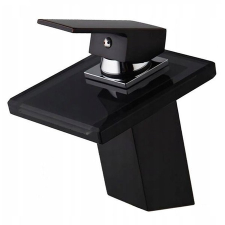 UMYVADLOVÁ BATERIE LUNA SKLENĚNÁ NÍZKÁ STOJÍCÍ S-1002B DARK