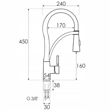 KUCHYŇSKÁ BATERIE DŘEZOVÁ S-2100B ČERNÁ