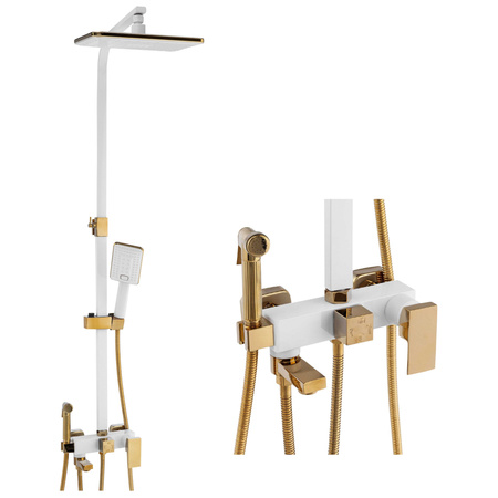 SPRCHOVÁ SOUPRAVA NÁSTĚNNÁ CUBO S-1067WG BÍLÁ/ZLATÁ