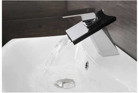 SKLENĚNÁ UMÝVADLOVÁ BATERIE LUNA STOJÍCÍ NÍZKÁ S-1002 CHROM