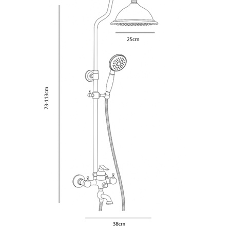 SPRCHOVÁ SOUPRAVA NÁSTĚNNÁ RETRO MATILDA S-1201B ČERNÁ