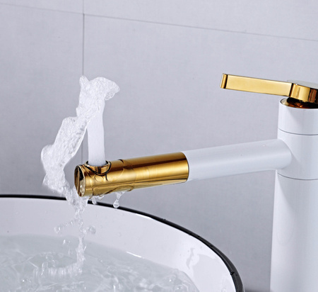 UMYVADLOVÁ BATERIE GIO VYSOKÁ OTOČNÁ S-1084WG BÍLÁ/ZLATÁ