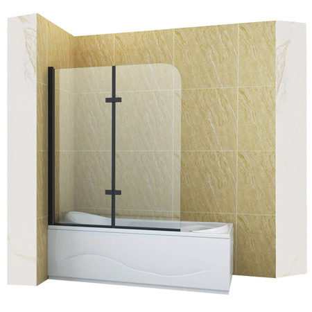 DVOUKŘÍDLOVÁ VANOVÁ ZÁSTĚNA MARION 120X140 POHYBLIVÁ ČERNÁ