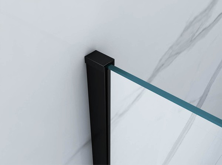 SPRCHOVÝ KOUT FRANKLIN ČTVERCOVÝ TRANSPARENTNÍ - 80X80X190 ČERNÝ