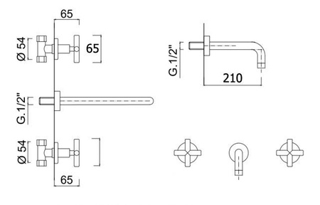 UMYVADLOVÁ BATERIE VERANNI PODOMÍTKOVÁ S-1092B ČERNÁ