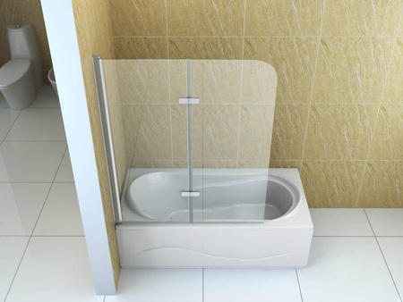 DVOUKŘÍDLÁ VANOVÁ ZÁSTĚNA MARION 80X140 POHYBLIVÁ CHROMOVÁ