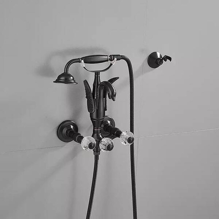 NÁSTĚNNÁ VODOVODNÍ BATERIE SWENNA RETRO S-1177B ČERNÁ