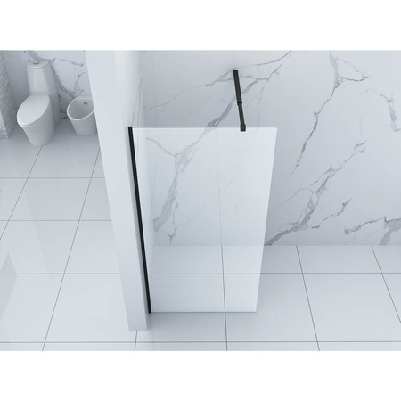 SPRCHOVÁ STĚNA WALK-IN 90x200 TRANSPARENTNÍ ČERNÁ