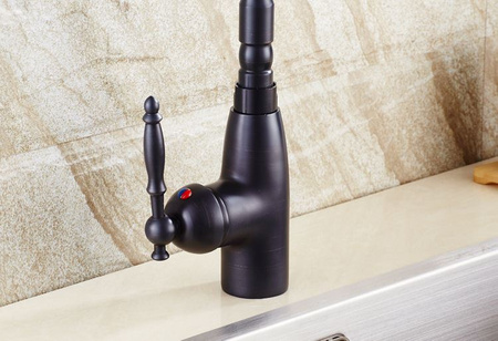 UMYVADLOVÁ BATERIE ESTELA VYSOKÁ OTOČNÁ RETRO S-1087 ČERNÁ