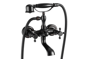 NÁSTĚNNÁ VODOVODNÍ BATERIE CAMILLA RETRO S-1167B ČERNÁ