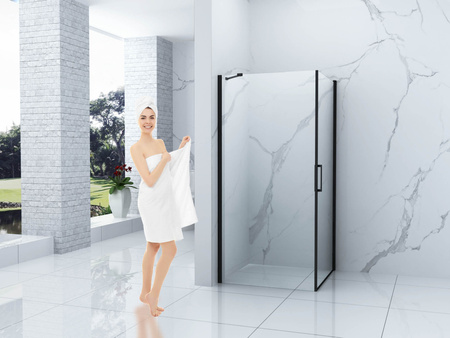 SPRCHOVÝ KOUT FRANKLIN ČTVERCOVÝ TRANSPARENTNÍ - 90X90X190 ČERNÝ