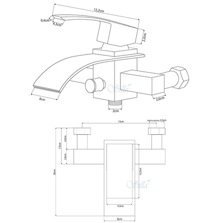 VANOVÁ BATERIE CASCADE NÁSTĚNNÁ S-1007G ZLATÁ