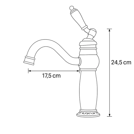 UMYVADLOVÁ BATERIE PALOMA STOJÍCÍ NÍZKÁ RETRO S-1109 ZLATÁ