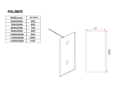 SPRCHOVÁ STĚNA WALK-IN 90x200 PRŮHLEDNÁ CHROMOVÁ