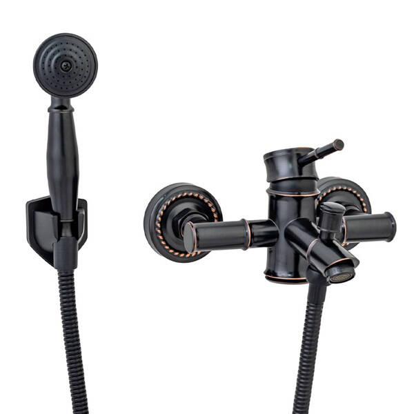 NÁSTĚNNÁ VODOVODNÍ BATERIE RETRO LAURA S-1182BV ČERNÁ