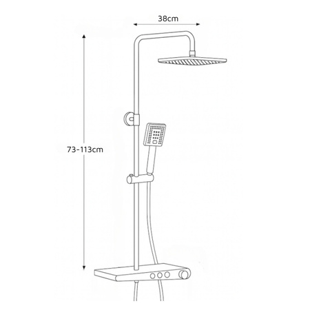SPRCHOVÁ SOUPRAVA NÁSTĚNNÁ LIVIA S-1205CW CHROM/BÍLÁ