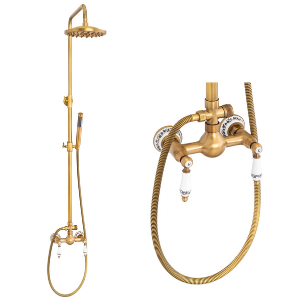 SPRCHOVÁ SOUPRAVA NÁSTĚNNÁ RETRO PALOMA S-1198V STARÉ ZLATO