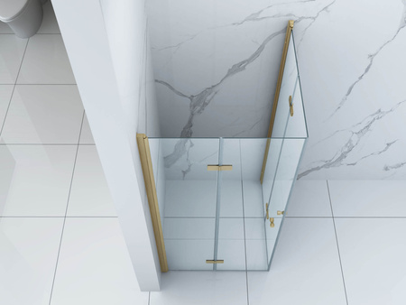 SPRCHOVÝ KOUT BAXLER ČTVERCOVÝ TRANSPARENTNÍ - 100X100X190 ZLATÝ