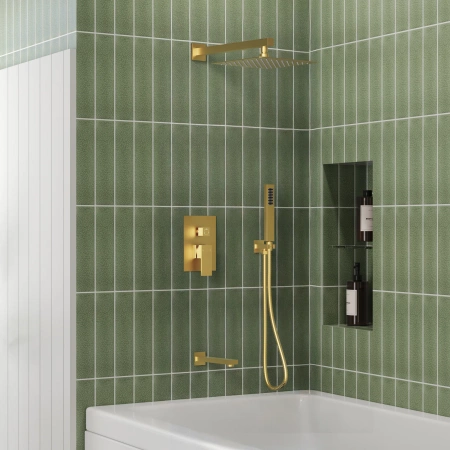 PODOMÍTKOVÁ SPRCHOVÁ SOUPRAVA S VÝTOKEM S-1193G ZLATÁ