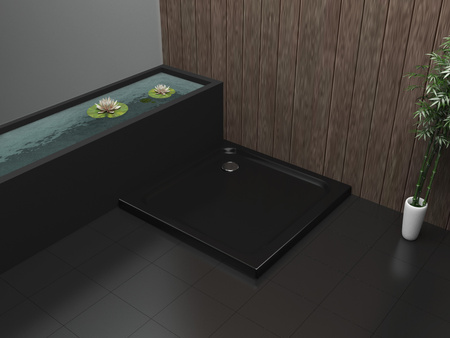 ČTVERECOVÝ SPRCHOVÝ KOUT SLIM 80x80 ČERNÝ