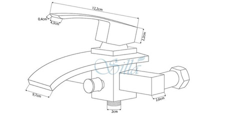 VANOVÁ BATERIE LUNA SKLENĚNÁ NÁSTĚNNÁ S-1012B ČERNÁ